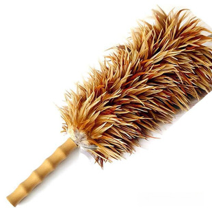 Feather Duster with Real Thickened Pure Handmade Bristles for Home and Car Use, Suitable for Weddings and New Year Dust Removal, Traditional Style