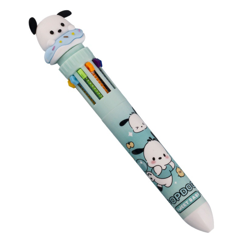 Cute Sanrio Astronaut Ten Color Ballpoint Pen Cartoon Multicolor Press Type Student High Color Value Stationery Gel Pen