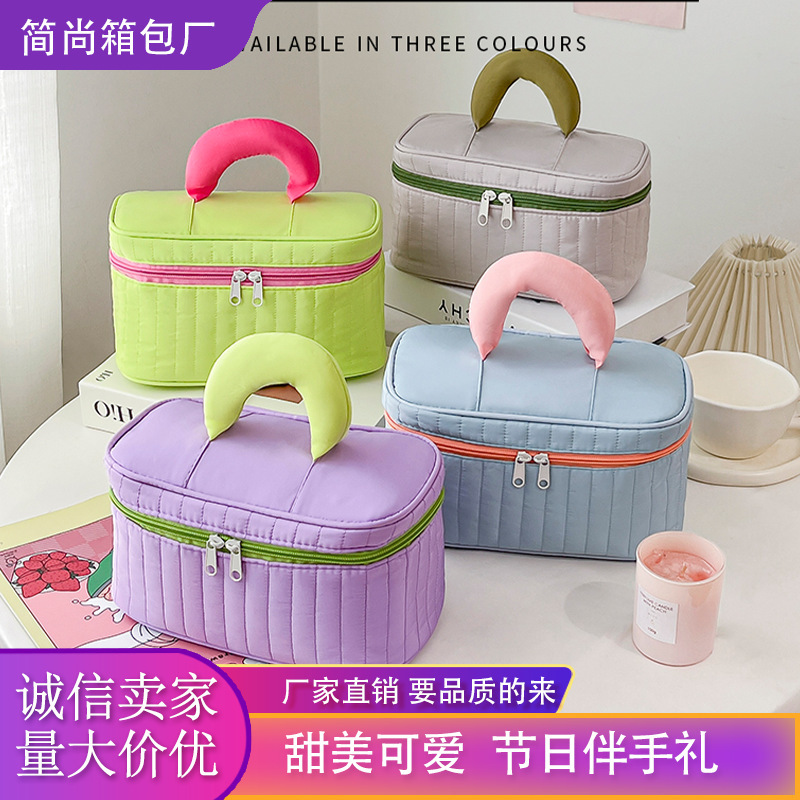 ドーパミンカラーメイクアップバッグ大容量ポータブル女性のポータブル防水トイレタリーバッグホリデーギフトバッグ|undefined