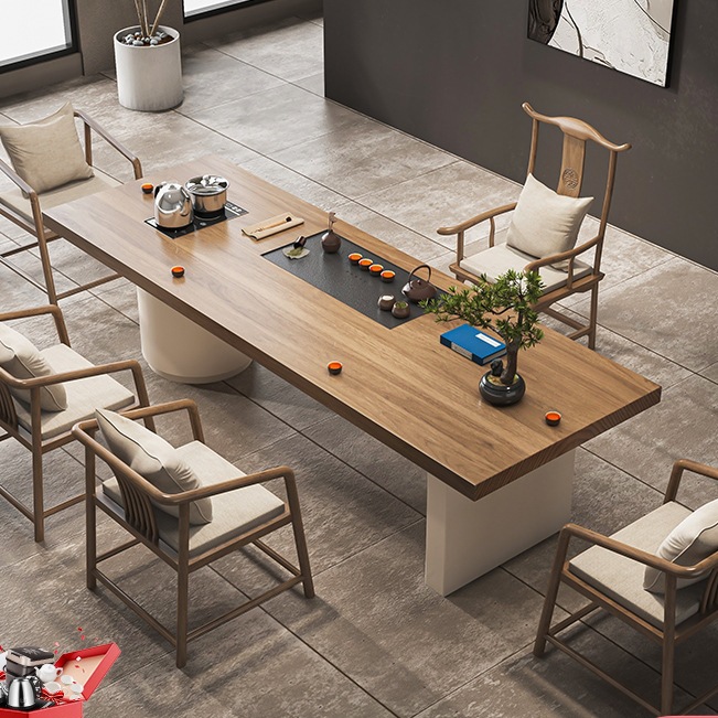 [핫셀링 모델] 2.2m 티 테이블 + 호스트 체어 + 게스트 체어 4개