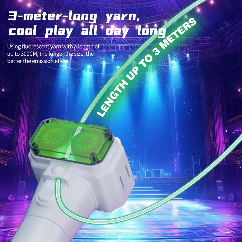 绳子发射器解压推进器电动夜光逗猫毛线旋转循环套索创意射绳玩具|undefined