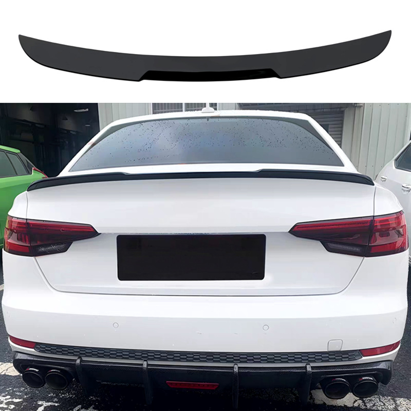 Suitable for 2017-2023 Audi A4L models, this blade-style, painted decorative exterior trim features a fixed spoiler design that requires no drilling