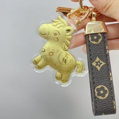 馬年キーホルダー、すぐに金持ちになる、携帯電話ペンダント、純金999携帯電話チェーン、バッグペンダント