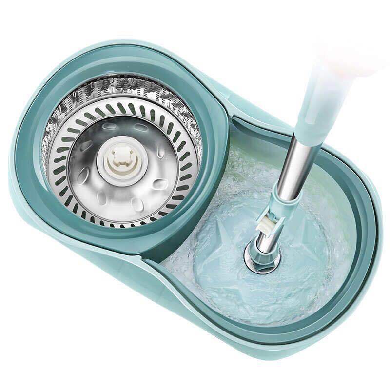 barril de trapeador giratorio doméstico barril de trapeador de piso barril de tela de acero inoxidable auto secado y húmedo de doble uso buen reemplazo de cabeza de trapeador de tela