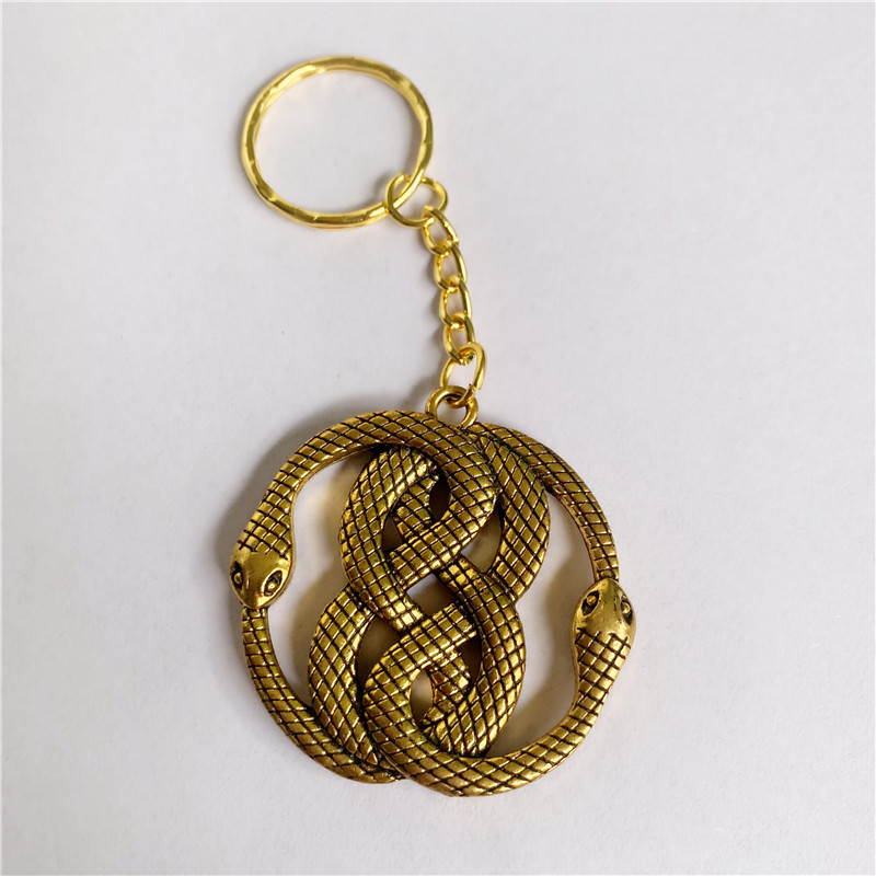 Portachiavi a forma di serpente in metallo da 25 mm, alla moda, di alta qualità, di alta qualità_voghion.com