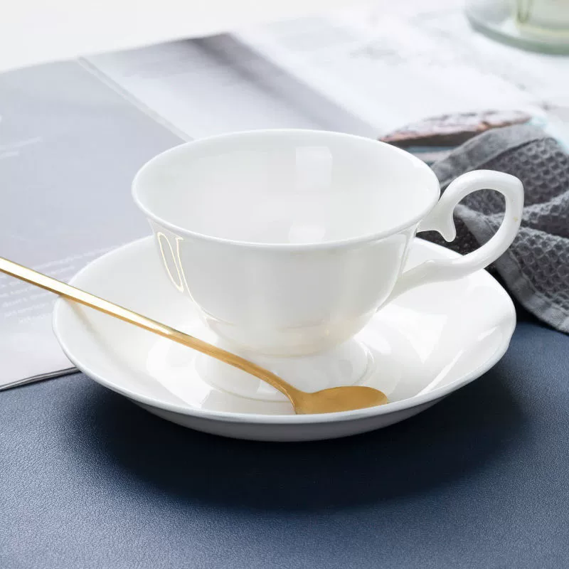 Jingdezhen British Ceramics Coffee Cup Cup Set Pure White Creative Bone Porcelain Coffee Cup Cup Set Bone Porcelain Milk Pot