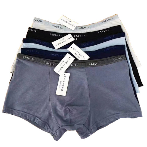 Muji Same Style Men's Underwear Modal Cotton Boxer Briefs Men's Thin Breathable Underwear Men's Box