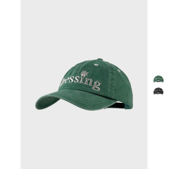 アメリカのレトロな水洗いグリーン野球帽男女insと同じ街頭カップルの文字刺繍アヒルの舌の帽子が湿っている