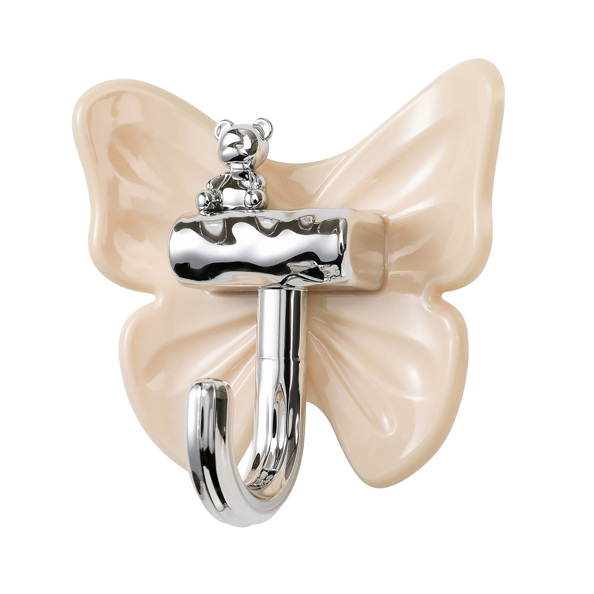 Gancho de mariposa de oso de lujo ligero, adhesivo, fuerte soporte de peso, sin perforación, cocina, baño, puerta de baño, gancho adhesivo que no deja marcas detrás