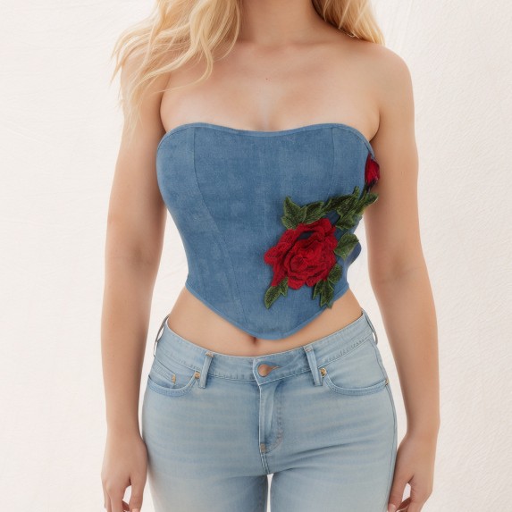 Nuevo patrón de mariposa azul para regalar el pecho de la mujer en forma de ropa de Amazon AliExpress comercio electrónico transfronterizo