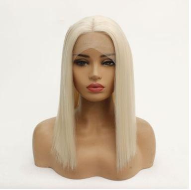 Moda europea y americana 0809 # color de hombro cabello recto fibra química frente encaje mitad mano tejida cubierta de cabeza comercio exterior LW0110