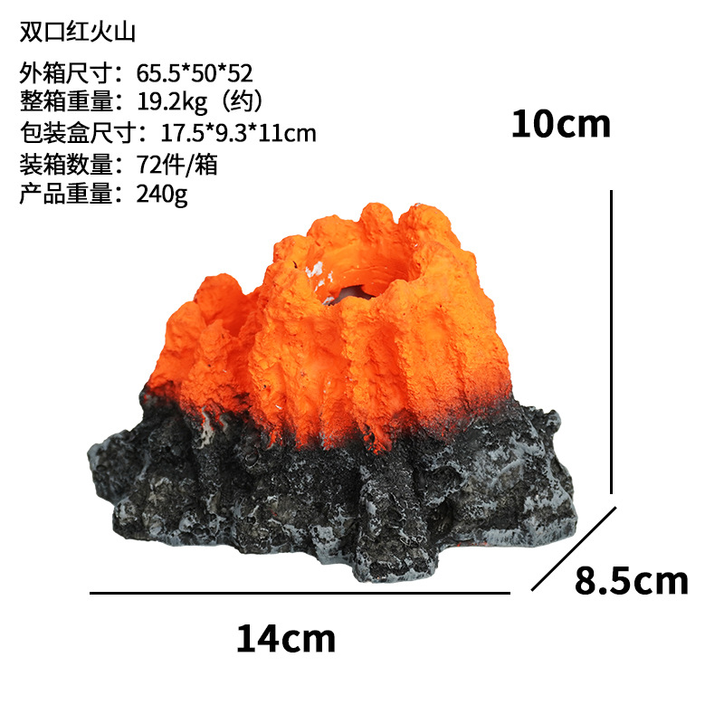 El volcán de simulación se puede instalar con una bomba de oxígeno, artesanías para el hogar, adornos, peceras, decoración, paisajismo, resina, rocalla, acuario