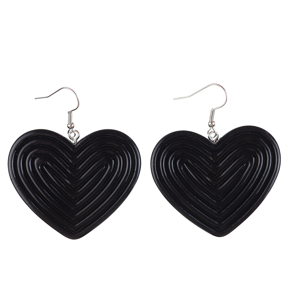 1 Pair Casual Simple Style Heart Shape Plastic Earrings display picture 12