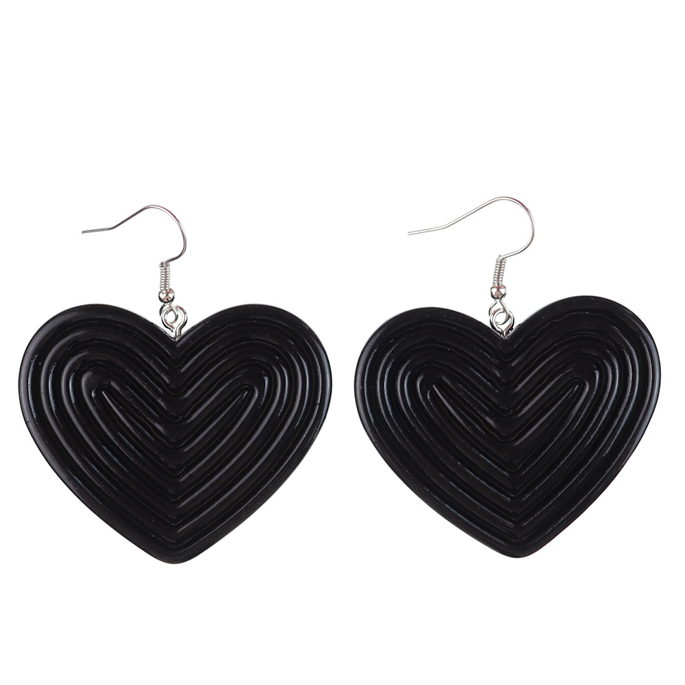 1 Par Casual Estilo Simple Forma De Corazón El Plastico Aretes display picture 12