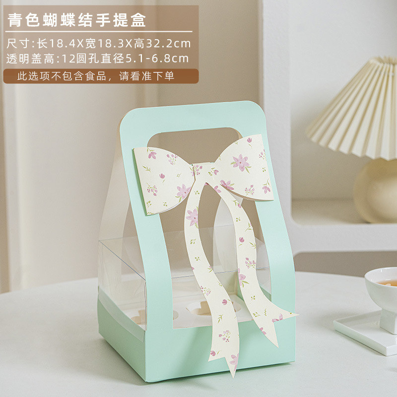 Día del maestro Bowknot taza de papel caja de pastel caja de mano caja de embalaje maestro, ha trabajado duro para hornear caja de embalaje