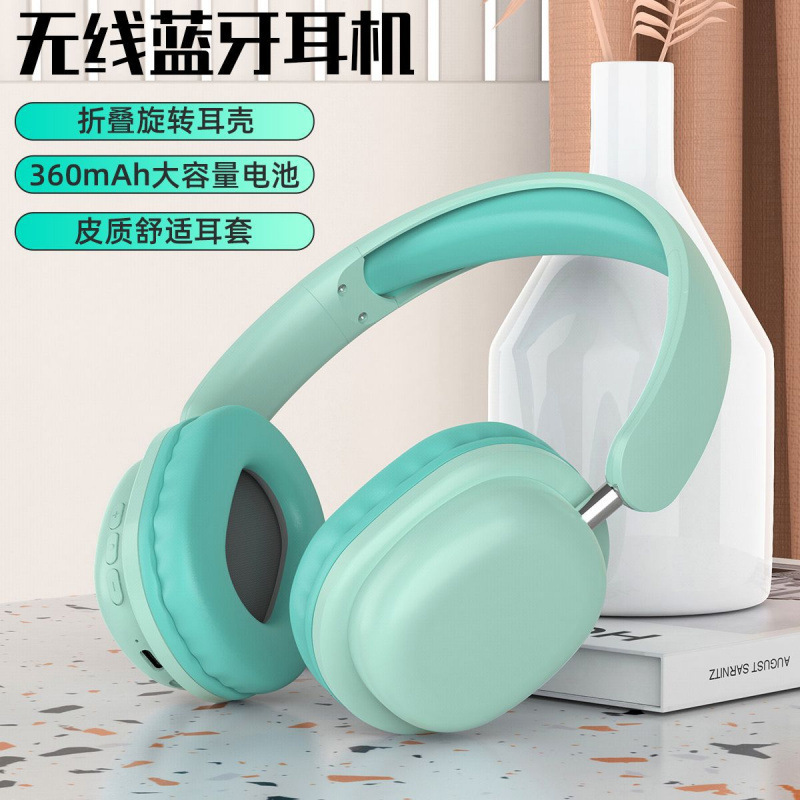 工場の新しい折りたたみ式ヘッドセット Bluetooth ヘッドセット超長バッテリー寿命ワイヤレスヘッドセットマイク付き工場直販子供用イヤホン|undefined