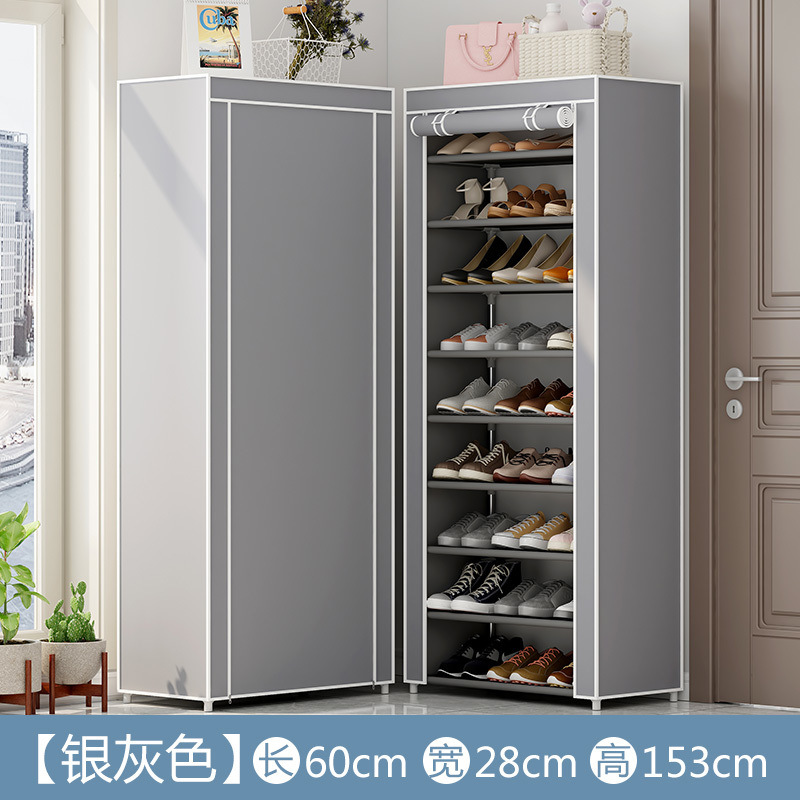 Estante de zapatos de tela de Oxford simple multicapa estante de almacenamiento multifuncional a prueba de polvo en la puerta del dormitorio estudiantil