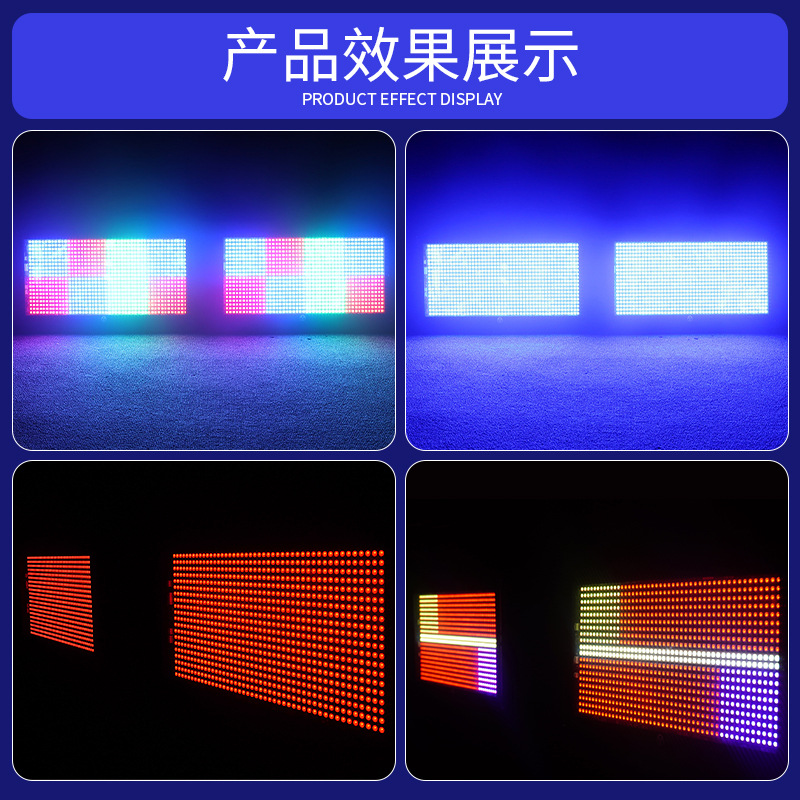 Wenjing LED de ocho segmentos de luz estroboscópica 1000W a todo color segmentado luz estroboscópica RGB bar caballo corriendo luz estroboscópica luz ambiente