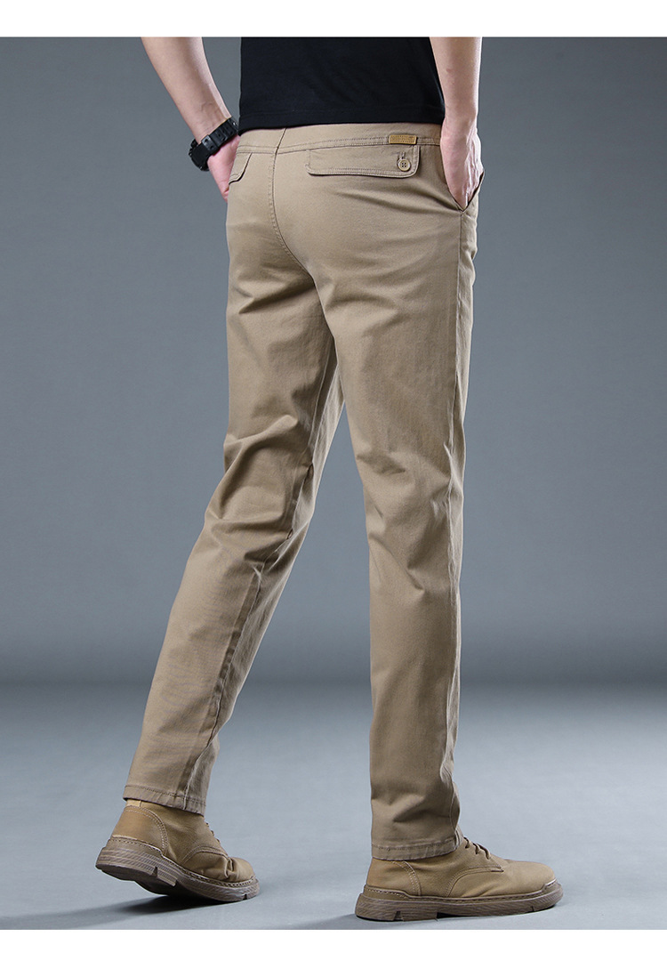 A-class pure cotton brand casual men, slim fit straight leg high-end men's pants, breathable versatile pants for spring_voghion.com