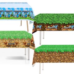 クロスボーダーマインクラフトピクセル誕生日装飾テーブルクロス使い捨て子供のパーティーレイアウトパーティーpeテーブルクロス