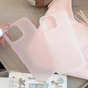 Ins Simple Iphone16 Suitable for 15 Apple Mobile Phone Case 17Pro Max Pure Color Silicone 13 Anti-Fall 12 Transparent Color