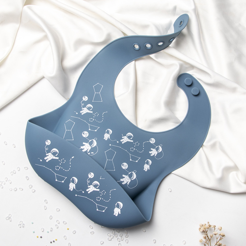 Babero de silicona estilo INS para niños, impermeable, tridimensional, desechable, ideal para la hora de la comida.