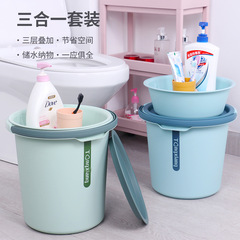Thickened Handheld Water Storage Bucket Household Large Rectangular Plastic Small Square Dorm Laundry Bucket Foot Bath Bucket Household