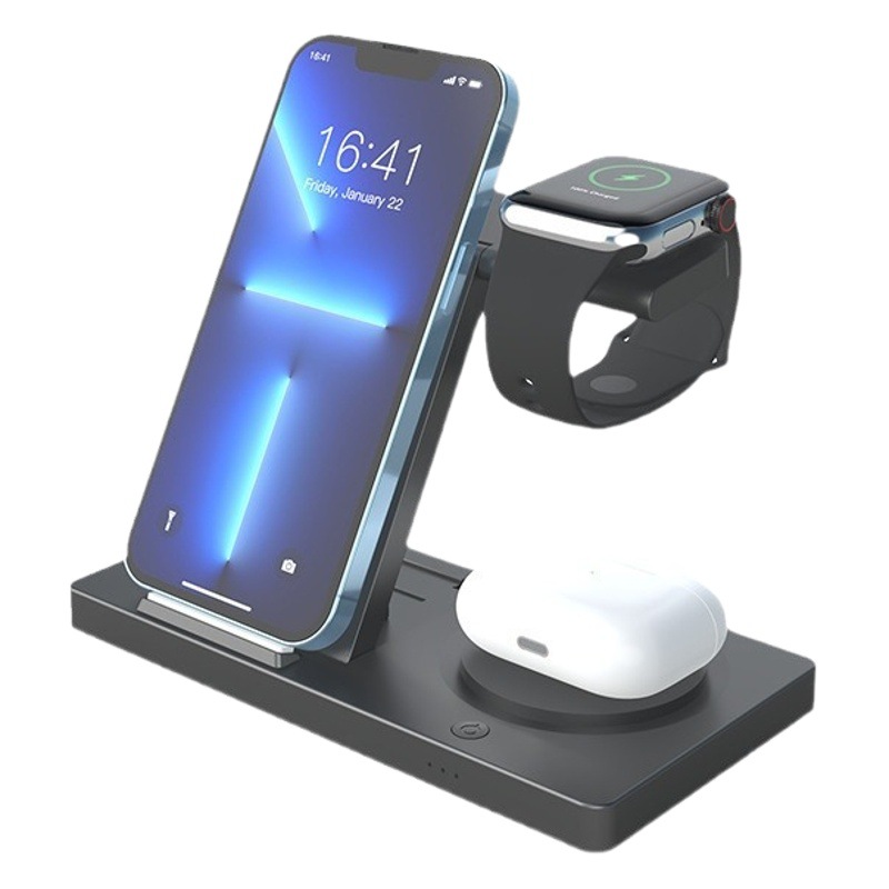 Cargador inalámbrico todo en uno plegable de cuatro en uno inalámbrico adecuado para Apple 15 DE CARGA RÁPIDA