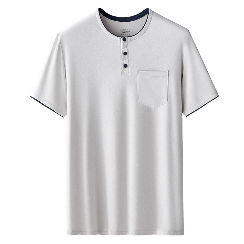 60 unidades de camiseta de manga corta de doble cara modal para primavera y verano para hombre, se puede usar fuera del conjunto de pijamas listo para un sencillo