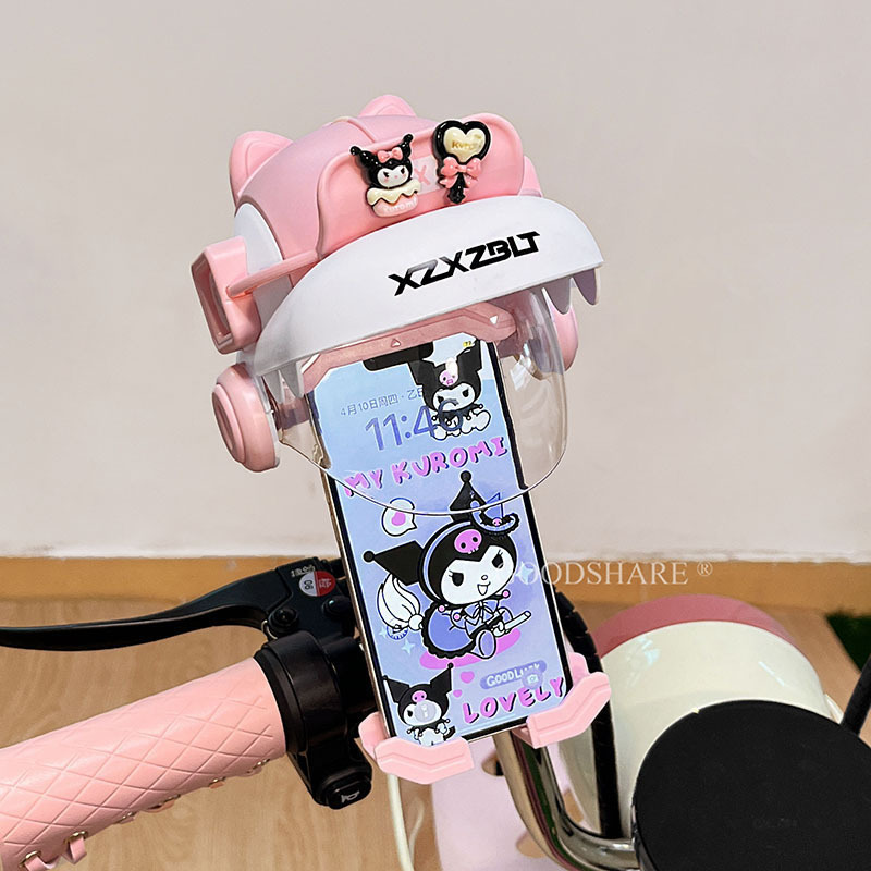 電気自動車携帯電話ホルダーかわいい漫画クロミバッテリー車オートバイユニバーサル耐衝撃サイクリングナビゲーションホルダー|undefined