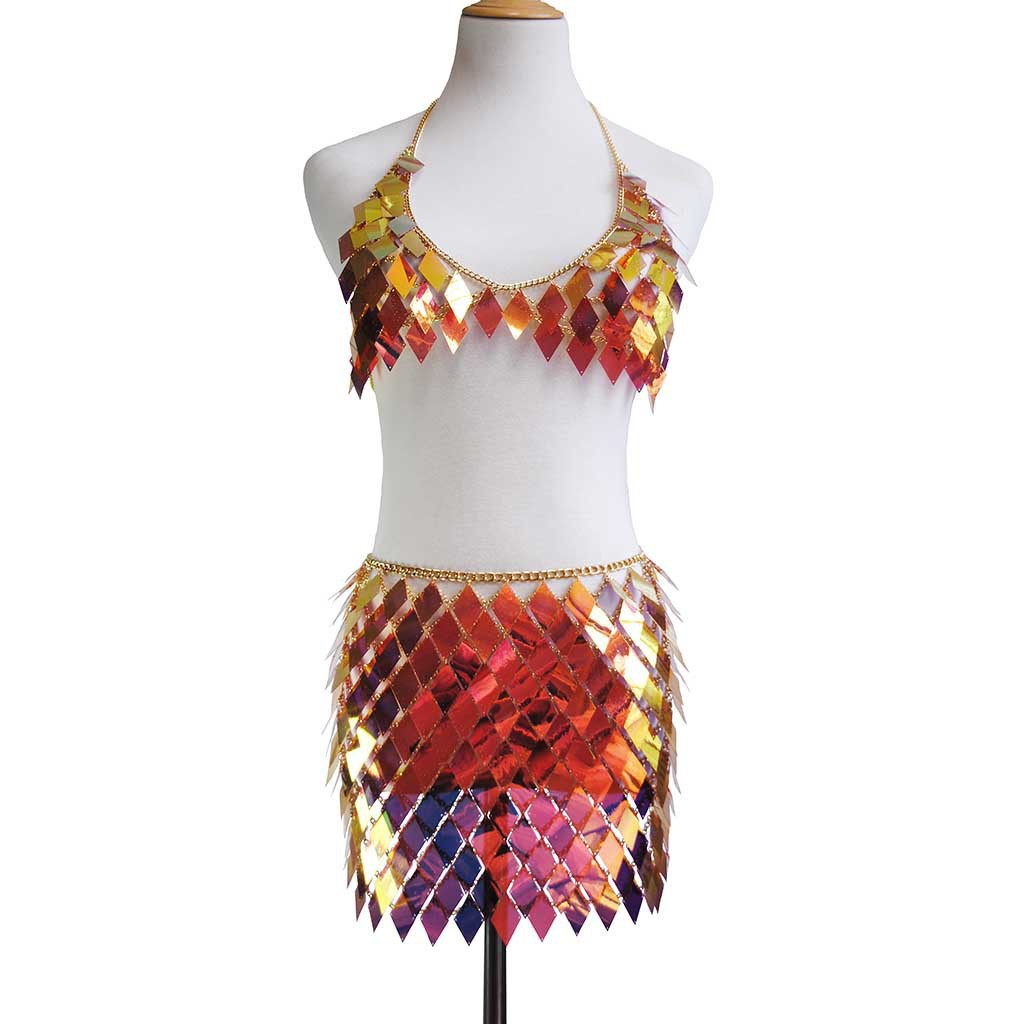 Joyería transfronteriza europea y americana de verano brillante Aleación de múltiples capas falda de lentejuelas collar de cadena de cintura accesorios sexy traje Cadena de cuerpo