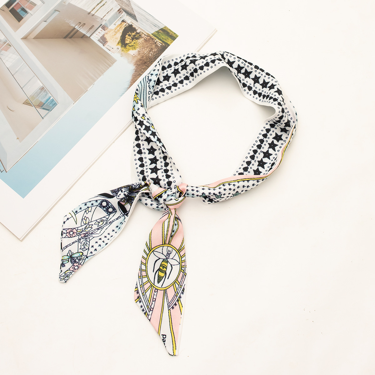 【타로 카드 시리즈●핑크] 실크 스카프 1개