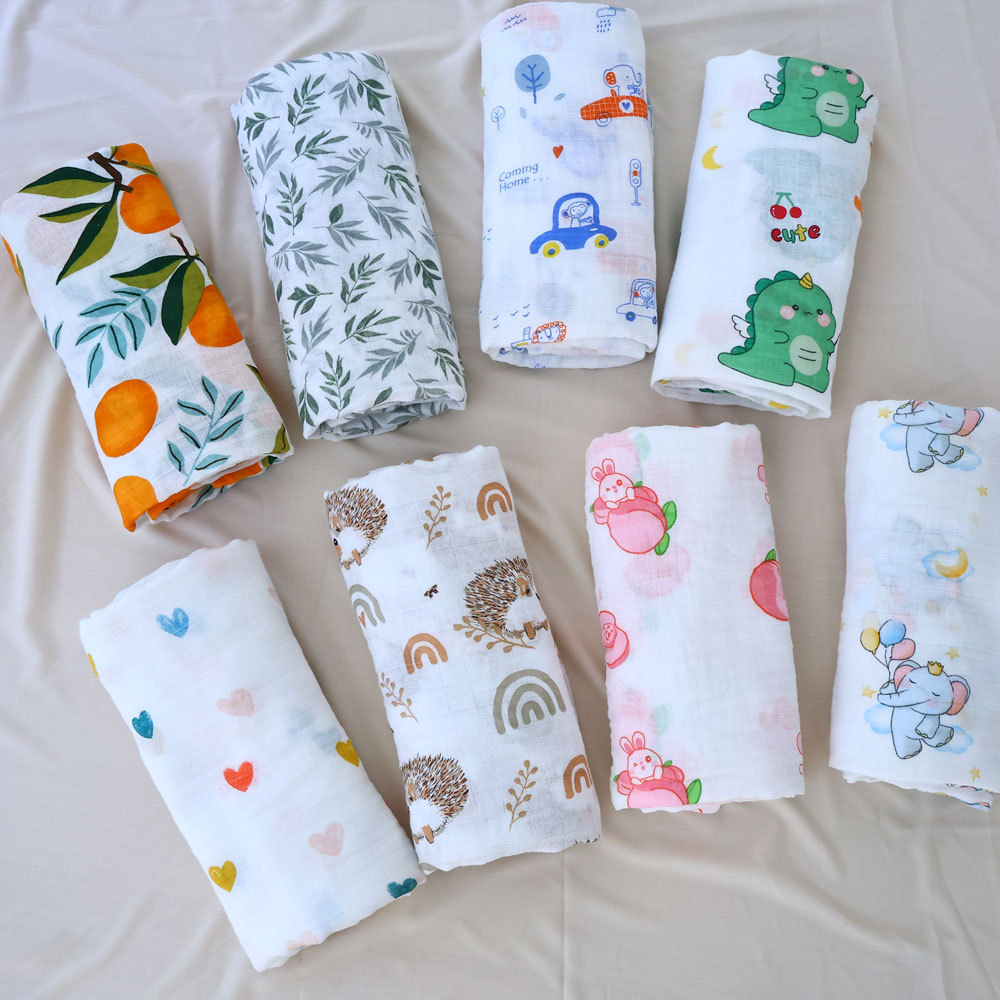 Newborn swaddling towel packing sheet baby quilt baby class a bamboo cotton wrapping towel summer thin bamboo fiber cover blanket