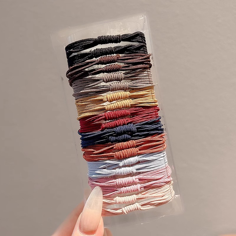 Cuerdas de cabeza de alta elasticidad duradera niñas delicadas anillo de cabello de alta calidad cuerdas de cabello de cola de caballo atadas de cabello correa cubierta de cuero