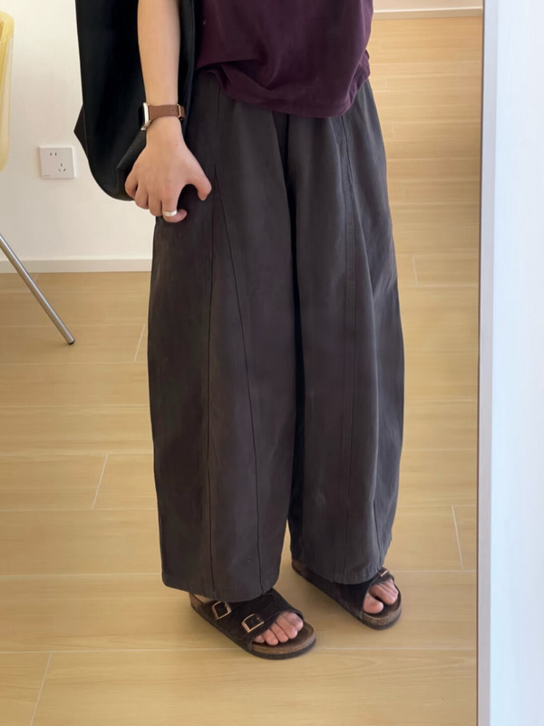 2025秋季新款宽松阔腿裤女高腰显瘦遮胯裤子百搭休闲慵懒风气球裤|undefined