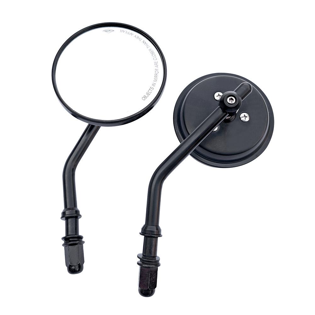Suitable for Harley motorcycles, these rearview mirrors are designed for modification, featuring a unique small round shape and a universal convex reflective surface