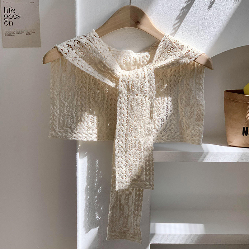 Chal de punto de alta sensación 2025 nueva decoración hueco delgada con falda camisa de hombro chal al por mayor