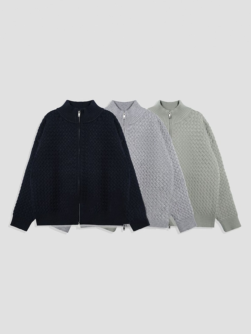 2025 primavera y otoño con collar cremallera cardigan de hombre chaqueta casual suelta comercio exterior transfronterizo explosión