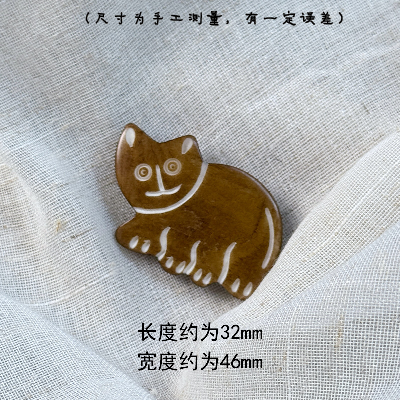 Buwuzhi ネパール手彫り牛骨動物ヘッドブローチ装飾ペンダントクリエイティブ漫画ヘッド|undefined