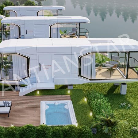 Casas móviles modulares de dos pisos cápsula espacial casa de vacaciones apartamento turístico punto escénico cápsula de manzana desmontaje alojamiento residencial