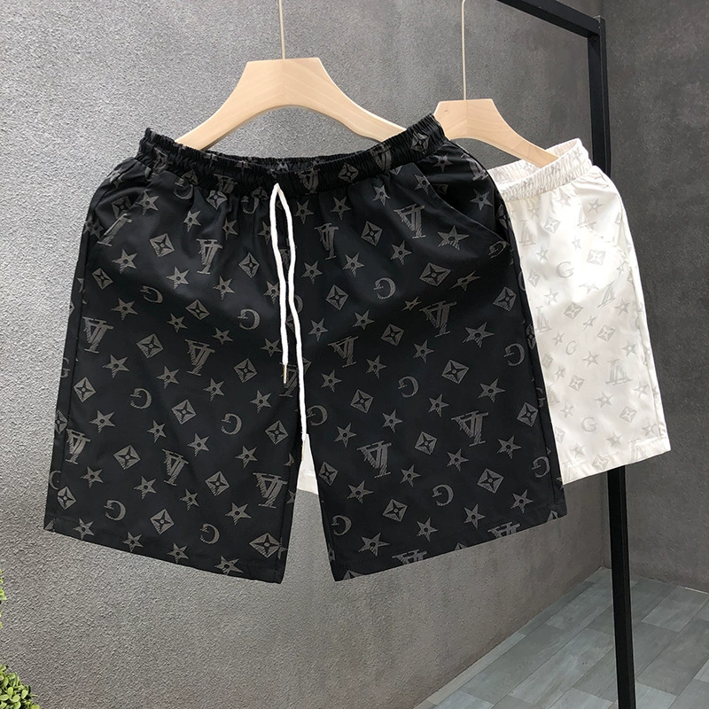 Мужские шорты Летние мужские повседневные брюки корейские трендовые укороченные брюки дома дикие свободные на улице пляжные брюки