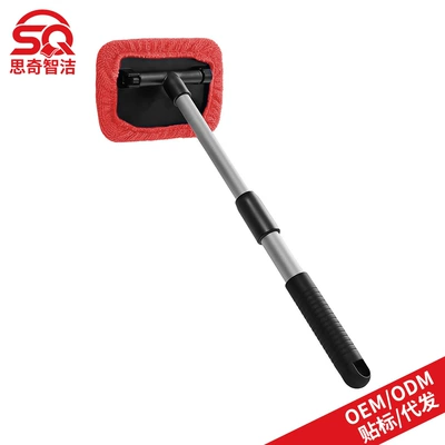 Car cleaning tools Windshield Defogging Cleaning Brush - 1-square-plate-plastic-piece-1-red-cloth-cover