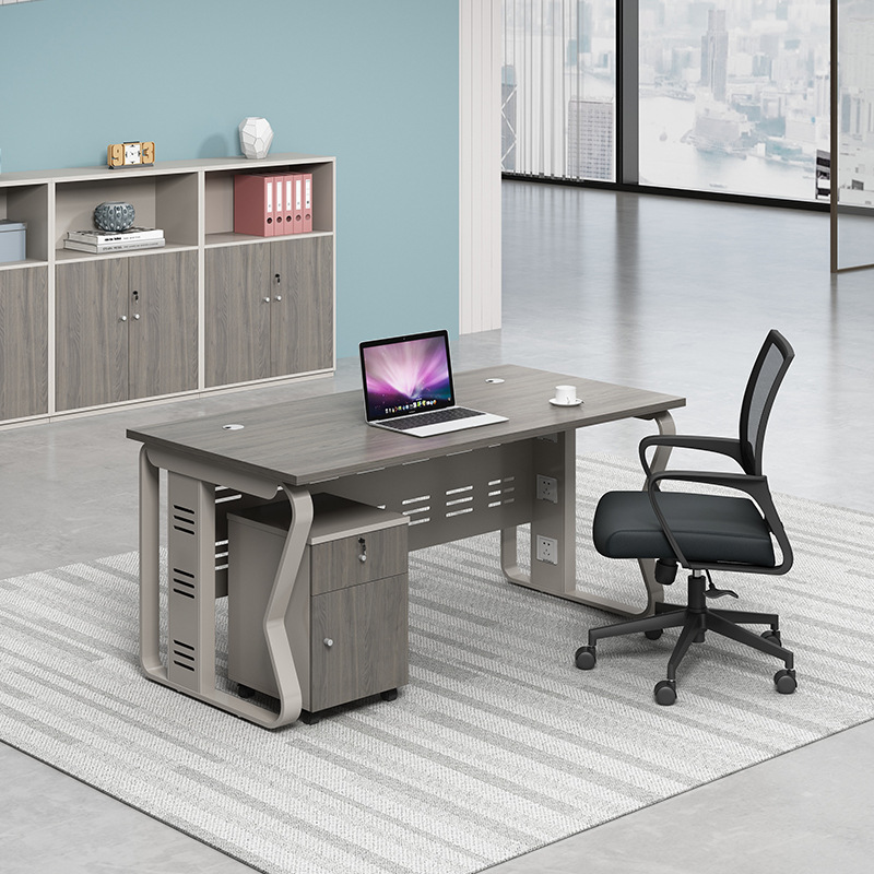 Escritorio de oficina personal y silla combinación simple moderna Pantalla de cuatro asientos partición titular de la tarjeta Estación de personal fabricante de escritorio de la computadora