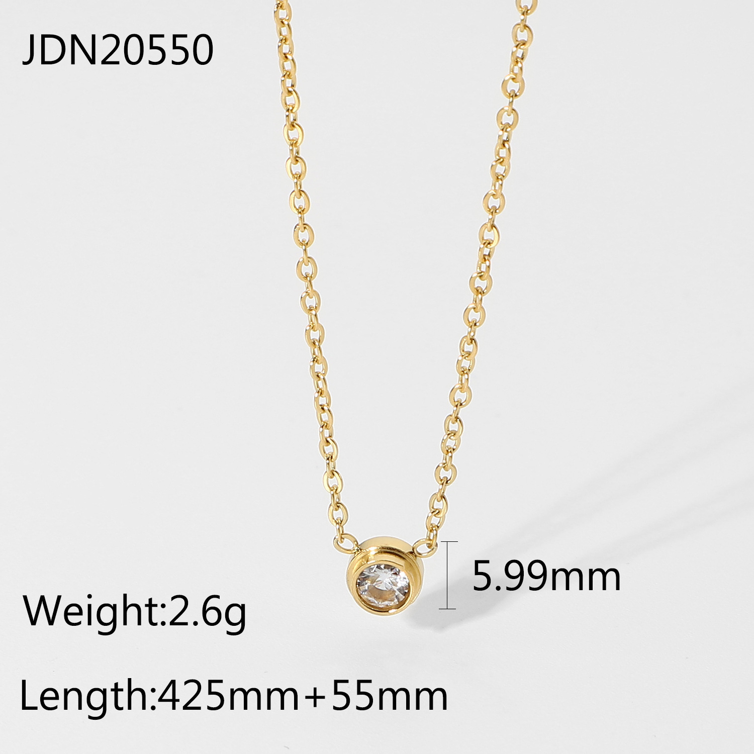 18k Fashion Simple Mini Zircon Round Stainless Steel Necklace Wholesale Nihaojewelry display picture 10