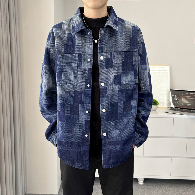 Autumn and Winter New Style Lapel Cardigan Retro Jacket Men's Fleece-Lined Thickened Shirt Coat Hong Kong Style Trendy Workwear Top Autumn and Winter New Style Lapel Cardigan Retro Jacket Men's Fleece-Lined Thickened Shirt Coat Hong Kong Style Trendy Workwear Top