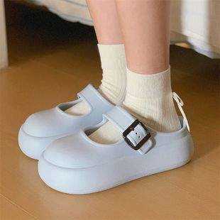 Thin Strap Ins Creative Adjustable Buckle Summer Outdoor Closed-Toe Mule Casual Mary Jane Sandals for Men and Women