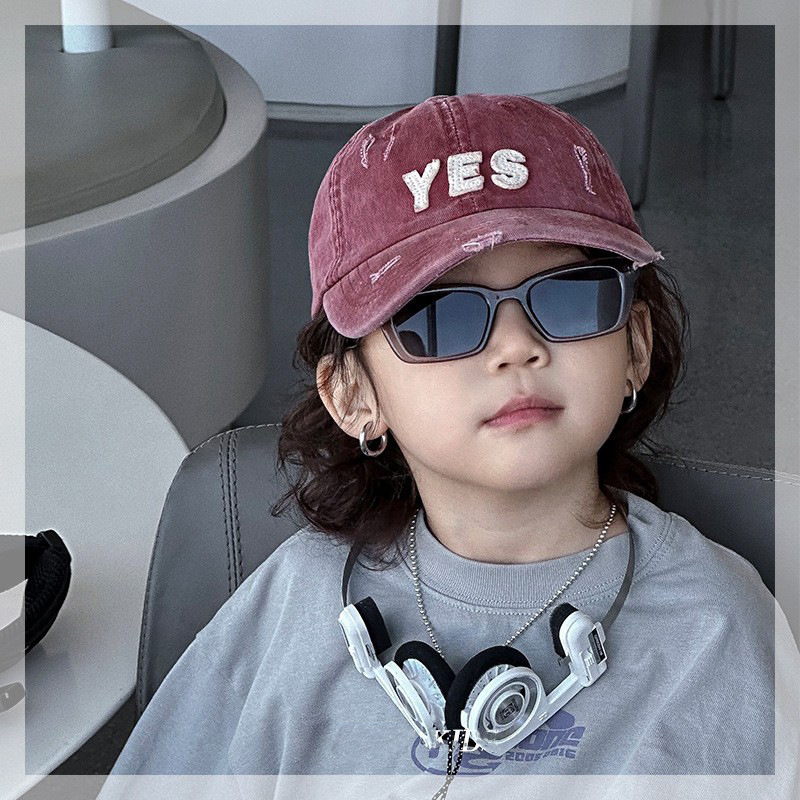 Primavera y otoño retro vaquero lavado sombrero para niños sombreros de letras viejas para niños y niñas sombreros de béisbol suaves