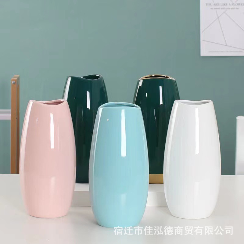 Goose Egg Bottle Twin Bottle Ceramic Vase Red Fruit Rich Fruit Bottle Nordic Decoration Flower Ware Home Living Room INS Hydroponics