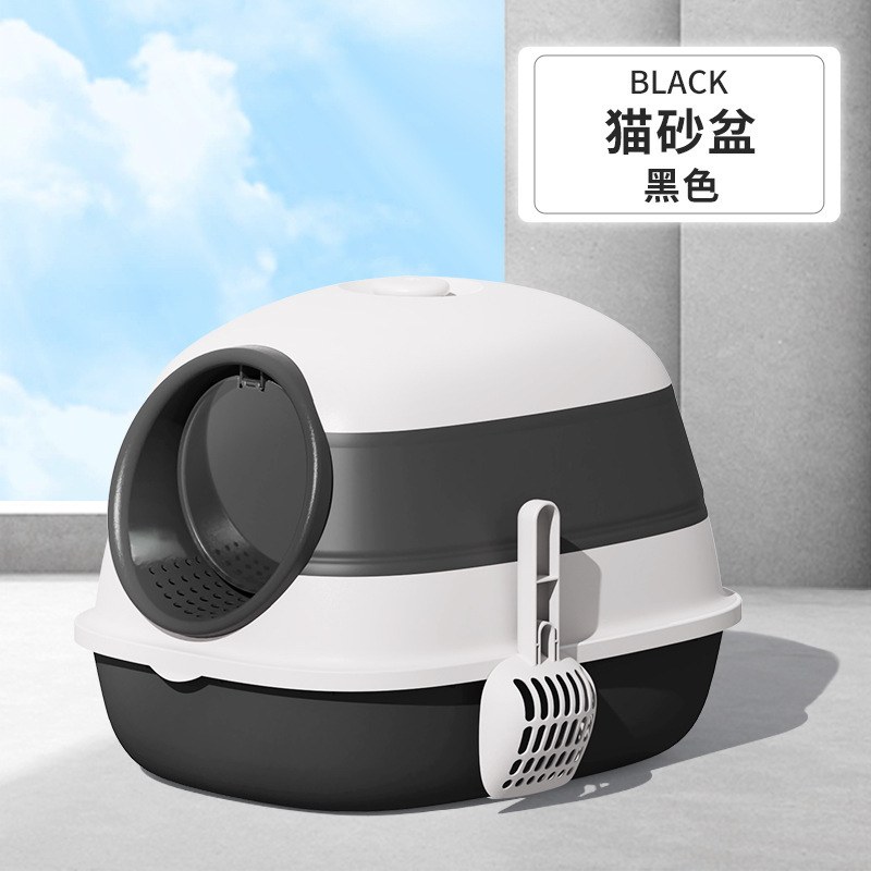 Venta caliente transfronteriza caja de arena para gatos plegable completamente cerrada desodorante anti-Splash pegamento suave gato orinal gato grande inodoro