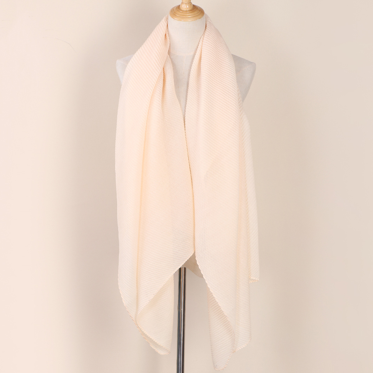 Women's Scarves wrinkled fashion plain wrinkled wrap headscarf solid color voile long shawl_voghion.com